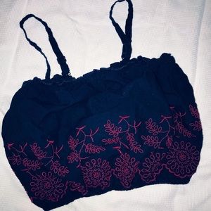 Embroidered Crop Top